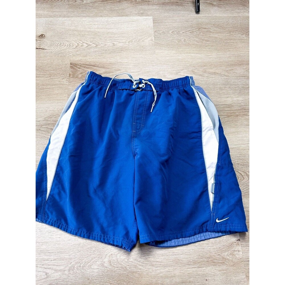 Nike Mens Blue Swim Trunks Lined Large 9in Inseam